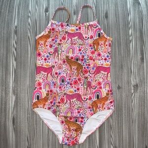 Colorful Girls Animal Print One-Piece Swimsuit